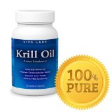 Viva Labs Krill Oil (Formerly Everest Nutrition): 100% Pure Cold Pressed Antarctic Krill Oil - Highest Levels of Omega-3s in the Industry, 1250mg/serving, 60 Capliques